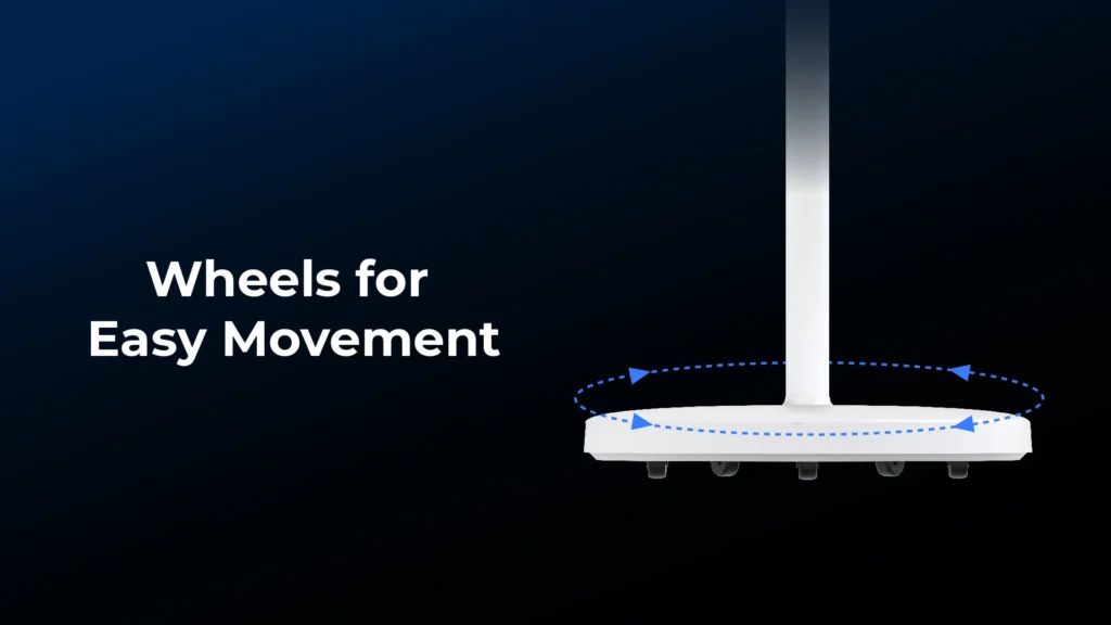 Mobile base with wheels for easy movement
