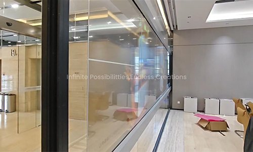Project Story Transparent OLED Video Wall for Corporate Meeting Room