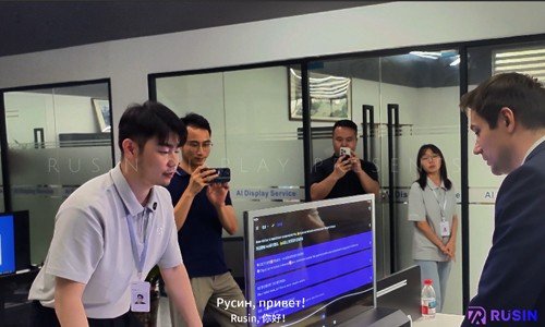 Smooth translation in 14 languages with dual 30-inch transparent OLED screens.